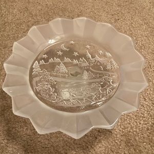 Footed Christmas plate